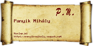 Panyik Mihály névjegykártya