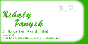 mihaly panyik business card